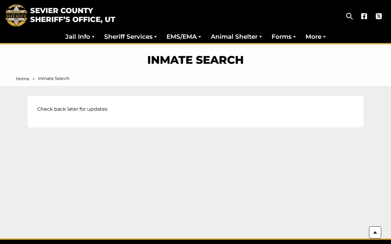 Sevier search interface used in Piute County released mugshot research